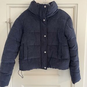 Corduroy quilted bomber jacket